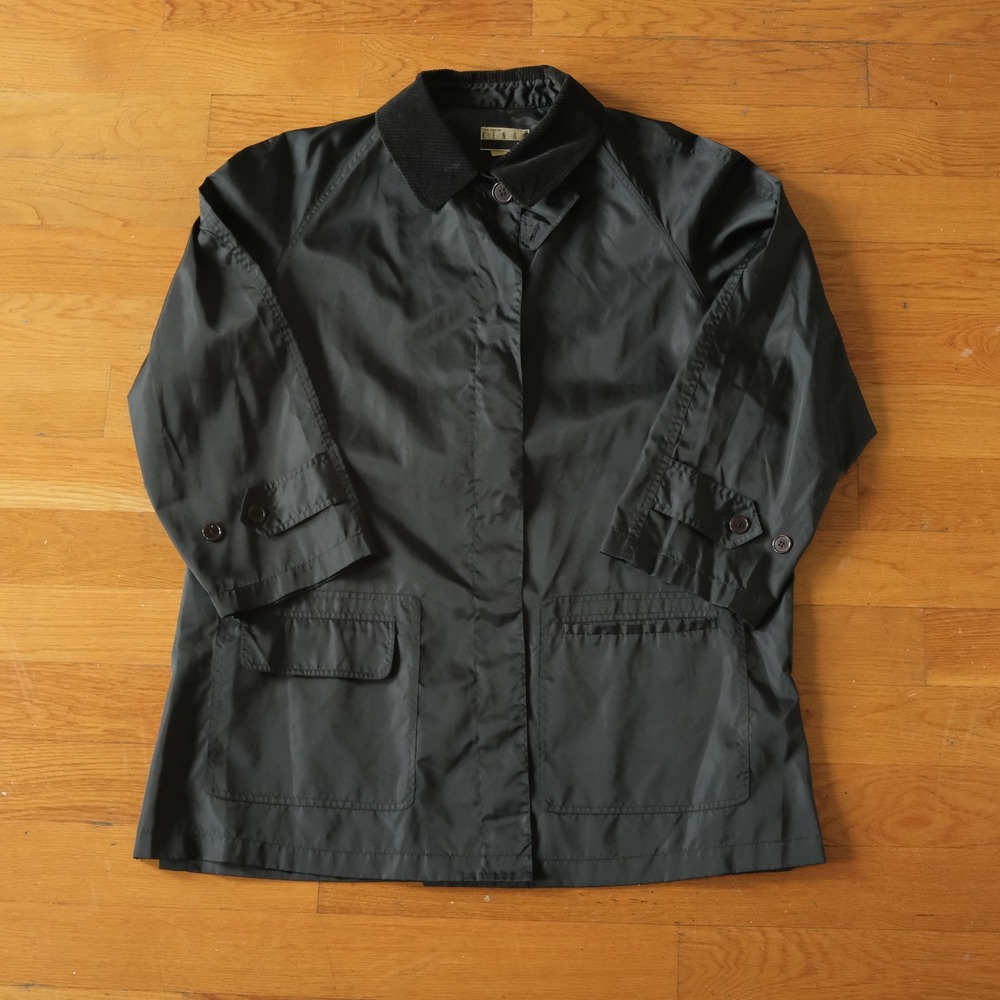 Kenar etc Jacket Women Black‎ Corduroy Collar Utility Minimalist Large Vintage